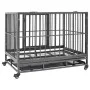 Jaula de perro resistente con ruedas acero 92x62x76 cm de vidaXL, Transportines y cajas para mascotas - Ref: Foro24-171491, P...
