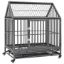 Jaula de perro con ruedas y techo acero 92x62x106 cm de vidaXL, Transportines y cajas para mascotas - Ref: Foro24-171493, Pre...