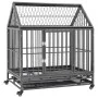 Jaula de perro con ruedas y techo acero 92x62x106 cm de vidaXL, Transportines y cajas para mascotas - Ref: Foro24-171493, Pre...