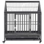Jaula de perro con ruedas y techo acero 92x62x106 cm de vidaXL, Transportines y cajas para mascotas - Ref: Foro24-171493, Pre...