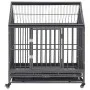 Jaula de perro con ruedas y techo acero 92x62x106 cm de vidaXL, Transportines y cajas para mascotas - Ref: Foro24-171493, Pre...