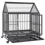 Jaula de perro con ruedas y techo acero 92x62x106 cm de vidaXL, Transportines y cajas para mascotas - Ref: Foro24-171493, Pre...