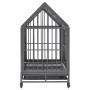 Jaula de perro con ruedas y techo acero 92x62x106 cm de vidaXL, Transportines y cajas para mascotas - Ref: Foro24-171493, Pre...