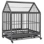Jaula de perro con ruedas y techo acero 92x62x106 cm de vidaXL, Transportines y cajas para mascotas - Ref: Foro24-171493, Pre...