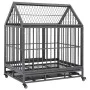 Jaula de perro con ruedas y techo acero 92x62x106 cm de vidaXL, Transportines y cajas para mascotas - Ref: Foro24-171493, Pre...