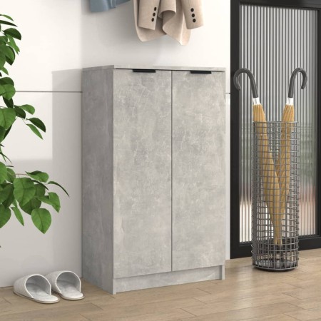Mueble zapatero madera contrachapada gris hormigón 59x35x100 cm de vidaXL, Armarios y almacenamiento - Ref: Foro24-811443, Pr...