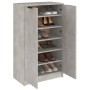 Mueble zapatero madera contrachapada gris hormigón 59x35x100 cm de vidaXL, Armarios y almacenamiento - Ref: Foro24-811443, Pr...