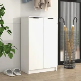 Mueble zapatero de madera contrachapada blanco 59x35x100 cm de vidaXL, Zapateros y organizadores de calzado - Ref: Foro24-811...
