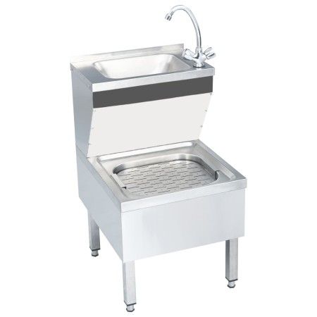 Fregadero lavamanos comercial de pie con grifo acero inoxidable de vidaXL, Fregaderos - Ref: Foro24-51116, Precio: 381,97 €, ...