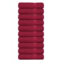 Toallas de mano FROGN 10 uds burdeos 50x100 cm 360 g/m² en Toallas | Comprar online en Foru.es