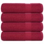 Toallas de baño FROGN 4 uds burdeos 100x150 cm 360 g/m² en Toallas | Comprar online en Foru.es