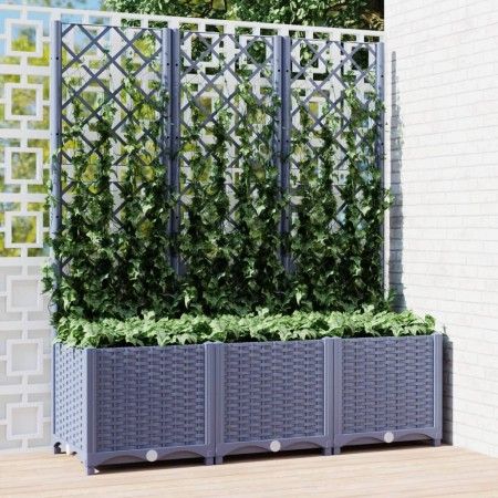 Jardinera con enrejado PP gris oscuro 120x40x136 cm de vidaXL, Maceteros y jardineras - Ref: Foro24-318253, Precio: 105,94 €,...