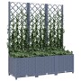 Jardinera con enrejado PP gris oscuro 120x40x136 cm de vidaXL, Maceteros y jardineras - Ref: Foro24-318253, Precio: 105,94 €,...