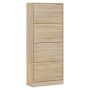 Mueble zapatero madera contrachapada roble Sonoma 63x24x147 cm de vidaXL, Zapateros y organizadores de calzado - Ref: Foro24-...