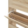 Mueble zapatero madera contrachapada roble Sonoma 63x24x147 cm de vidaXL, Zapateros y organizadores de calzado - Ref: Foro24-...