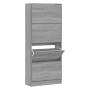 Mueble zapatero madera contrachapada gris Sonoma 63x24x147 cm de vidaXL, Zapateros y organizadores de calzado - Ref: Foro24-3...