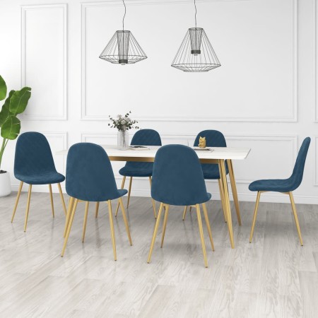 Sillas de comedor 6 unidades terciopelo azul en Sillas de comedor | Comprar online en Foru.es