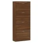 Mueble zapatero contrachapada color marrón roble 63x24x147 cm de vidaXL, Zapateros y organizadores de calzado - Ref: Foro24-3...
