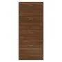 Mueble zapatero contrachapada color marrón roble 63x24x147 cm de vidaXL, Zapateros y organizadores de calzado - Ref: Foro24-3...