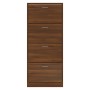 Mueble zapatero contrachapada color marrón roble 63x24x147 cm de vidaXL, Zapateros y organizadores de calzado - Ref: Foro24-3...