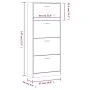 Mueble zapatero contrachapada color marrón roble 63x24x147 cm de vidaXL, Zapateros y organizadores de calzado - Ref: Foro24-3...