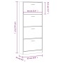 Mueble zapatero contrachapada color marrón roble 63x24x147 cm de vidaXL, Zapateros y organizadores de calzado - Ref: Foro24-3...