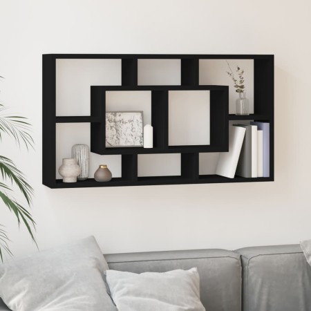 Estantería de pared con 8 compartimentos negro de vidaXL, Estantes y estanterías - Ref: Foro24-342589, Precio: 52,90 €, Descu...