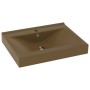 Lavabo de lujo con grifo cerámica 60x46 cm crema mate de vidaXL, Lavabos - Ref: Foro24-147029, Precio: 75,73 €, Descuento: %