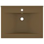 Lavabo de lujo con grifo cerámica 60x46 cm crema mate de vidaXL, Lavabos - Ref: Foro24-147029, Precio: 75,73 €, Descuento: %