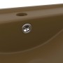 Lavabo de lujo con grifo cerámica 60x46 cm crema mate de vidaXL, Lavabos - Ref: Foro24-147029, Precio: 75,73 €, Descuento: %