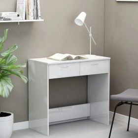 Escritorio de madera contrachapada blanco brillo 80x40x75 cm de vidaXL, Escritorios - Ref: Foro24-801361, Precio: 78,25 €, De...