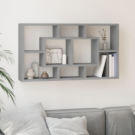 Estantería de pared con 8 compartimentos gris Sonoma de vidaXL, Estantes y estanterías - Ref: Foro24-342593, Precio: 47,57 €,...