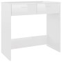 Escritorio de madera contrachapada blanco brillo 80x40x75 cm de vidaXL, Escritorios - Ref: Foro24-801361, Precio: 78,25 €, De...