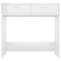 Escritorio de madera contrachapada blanco brillo 80x40x75 cm de vidaXL, Escritorios - Ref: Foro24-801361, Precio: 78,25 €, De...