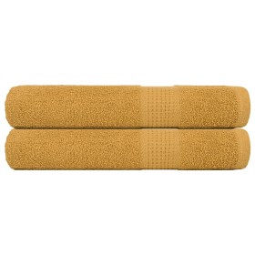 Toallas de sauna FROGN 2 uds oro 80x200 cm 360 g/m² en Toallas | Comprar online en Foru.es
