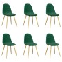 Sillas de comedor 6 unidades terciopelo verde oscuro en Sillas de comedor | Comprar online en Foru.es