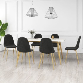 Silla de comedor 6 unidades terciopelo negro en Sillas de comedor | Comprar online en Foru.es