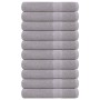 Toallas FROGN 10 uds gris 100x200 cm 360 g/m² en Toallas | Comprar online en Foru.es