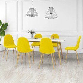 Sillas de comedor 6 uds terciopelo amarillo mostaza en Sillas de comedor | Comprar online en Foru.es