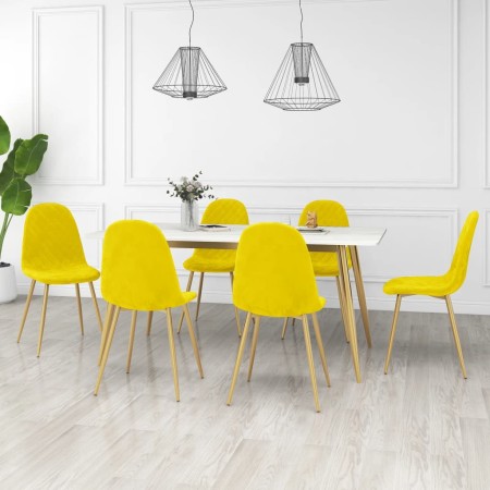 Sillas de comedor 6 uds terciopelo amarillo mostaza en Sillas de comedor | Comprar online en Foru.es