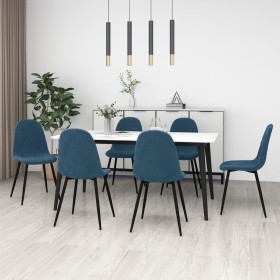 Sillas de comedor 6 unidades terciopelo azul en Sillas de comedor | Comprar online en Foru.es