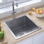 Fregadero de cocina hecho a mano acero inoxidable de vidaXL, Fregaderos - Ref: Foro24-51500, Precio: 109,72 €, Descuento: %