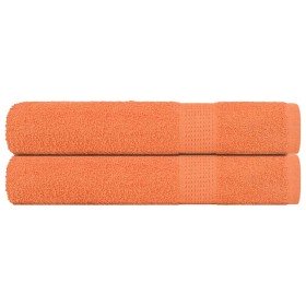 Toallas de sauna FROGN 2 uds naranja 80x200 cm 360 g/m² en Toallas | Comprar online en Foru.es