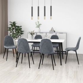 Sillas de comedor 6 unidades terciopelo gris oscuro en Sillas de comedor | Comprar online en Foru.es