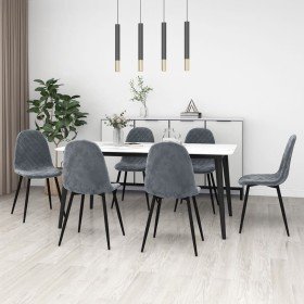 Sillas de comedor 6 unidades terciopelo gris oscuro en Sillas de comedor | Comprar online en Foru.es