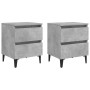 Mesitas de noche 2 uds contrachapada gris hormigón 40x35x50 cm de vidaXL, Mesitas de noche - Ref: Foro24-805878, Precio: 87,0...