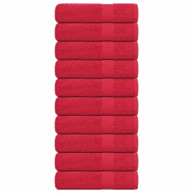 Toallas de ducha FROGN 10 uds rojo 70x140 cm 360 g/m² en Toallas | Comprar online en Foru.es