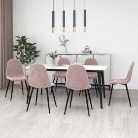 Sillas de comedor 6 unidades terciopelo rosa en Sillas de comedor | Comprar online en Foru.es