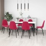 Sillas de comedor 6 unidades terciopelo rojo tinto en Sillas de comedor | Comprar online en Foru.es