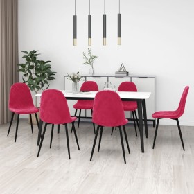Sillas de comedor 6 unidades terciopelo rojo tinto en Sillas de comedor | Comprar online en Foru.es